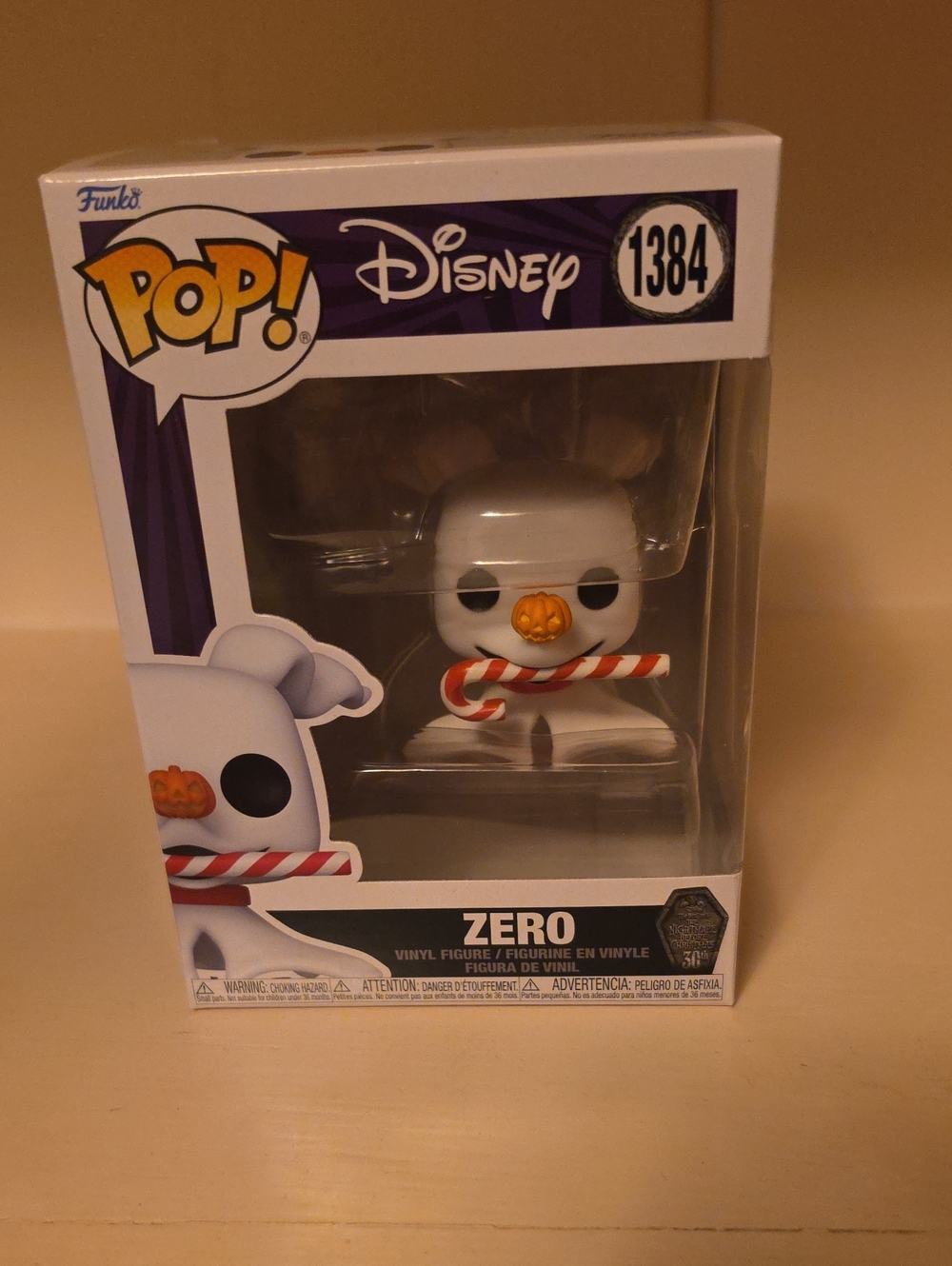 Funko Zero Vinyl Figure — White with Orange and Red Candy Cane